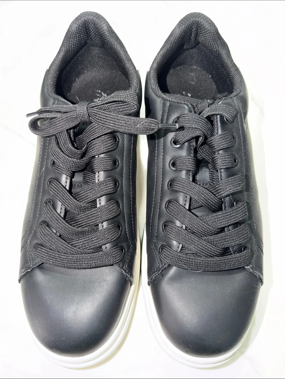 Zara Black Low-Top Sneakers with White Soles